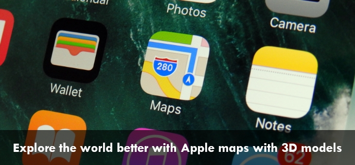Apple maps with 3D models